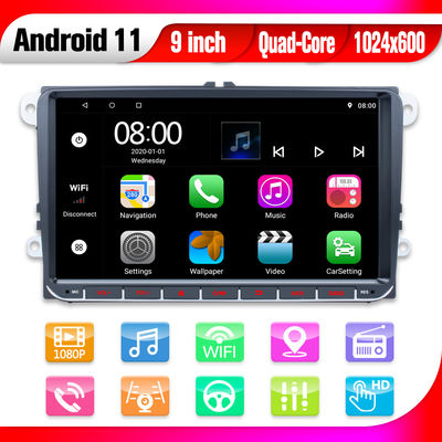 アンドロイド11 VWの人間の特徴をもつ車のステレオのカー ラジオ プレーヤーGPS USB DVD 2の喧騒9のインチ無しIPS